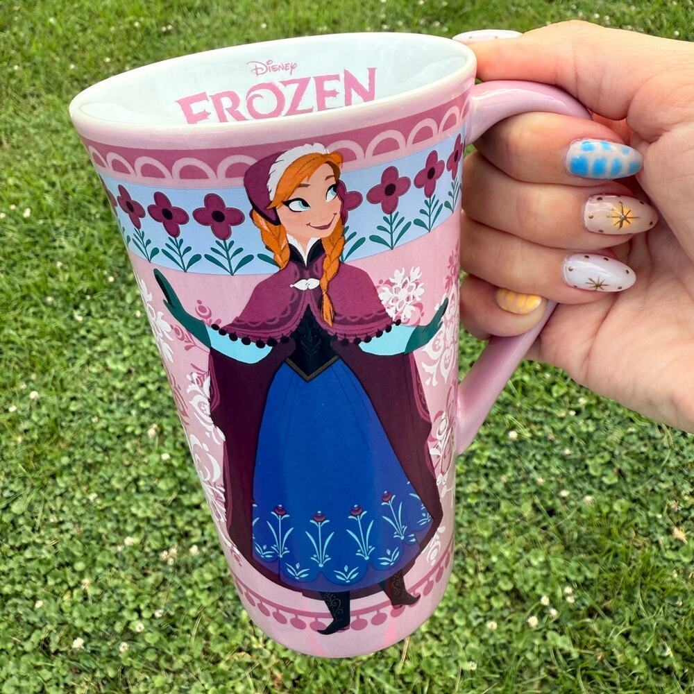 Disney Store Exclusive "Frozen" Pink Nordic Princess Anna 16 Ounce Coffee Mug